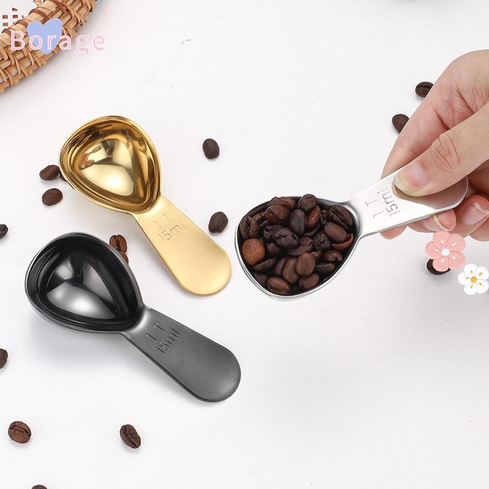 BORRAONE ที่ตักกาแฟ, 15/30ml สแตนเลสสตีลกาแฟ Bean ช้อนตวง,ทนทาน 1 Tbsp หรือ 2 Tbsp Ergonomic Tablesp