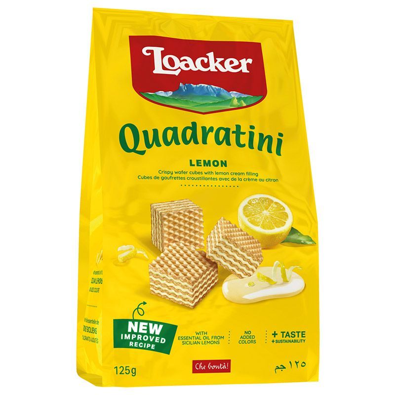 ล็อคเกอร์เวเฟอร์สอดไส้ครีมกลิ่นเลมอน 125กรัม Loacker Lemon Wafer 125g.