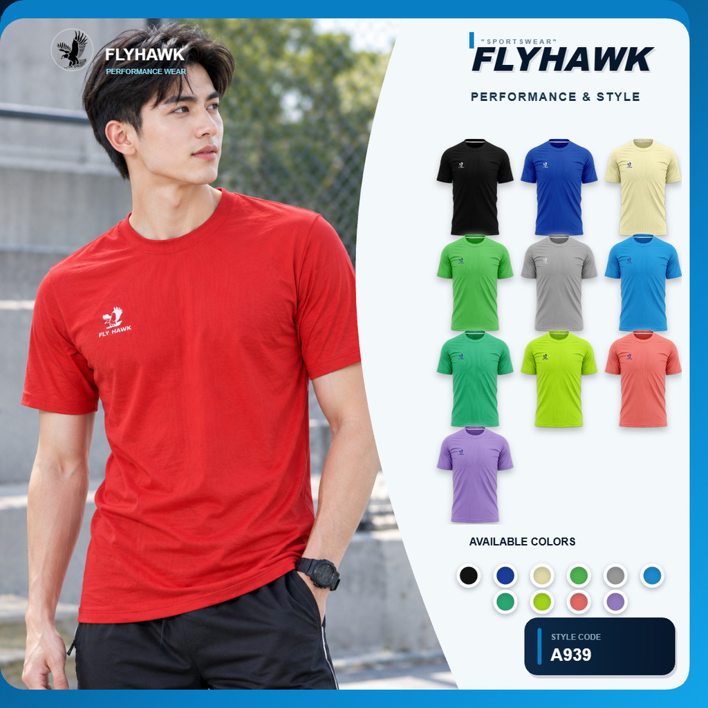เสื้อฟุตบอลคอกลม เสื้อฟุตบอลฟลายฮ็อค FLY HAWK รุ่น A939 แท้100%