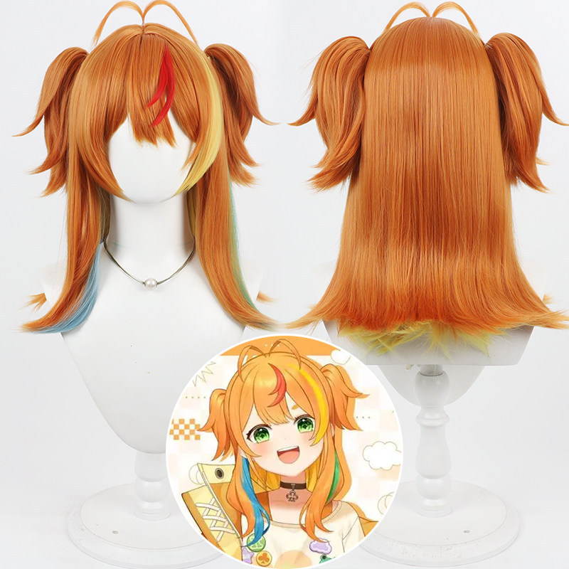 Million Production Komawari Koma Cos Wig, Detachable Ponytail VTuber Cosplay Wig