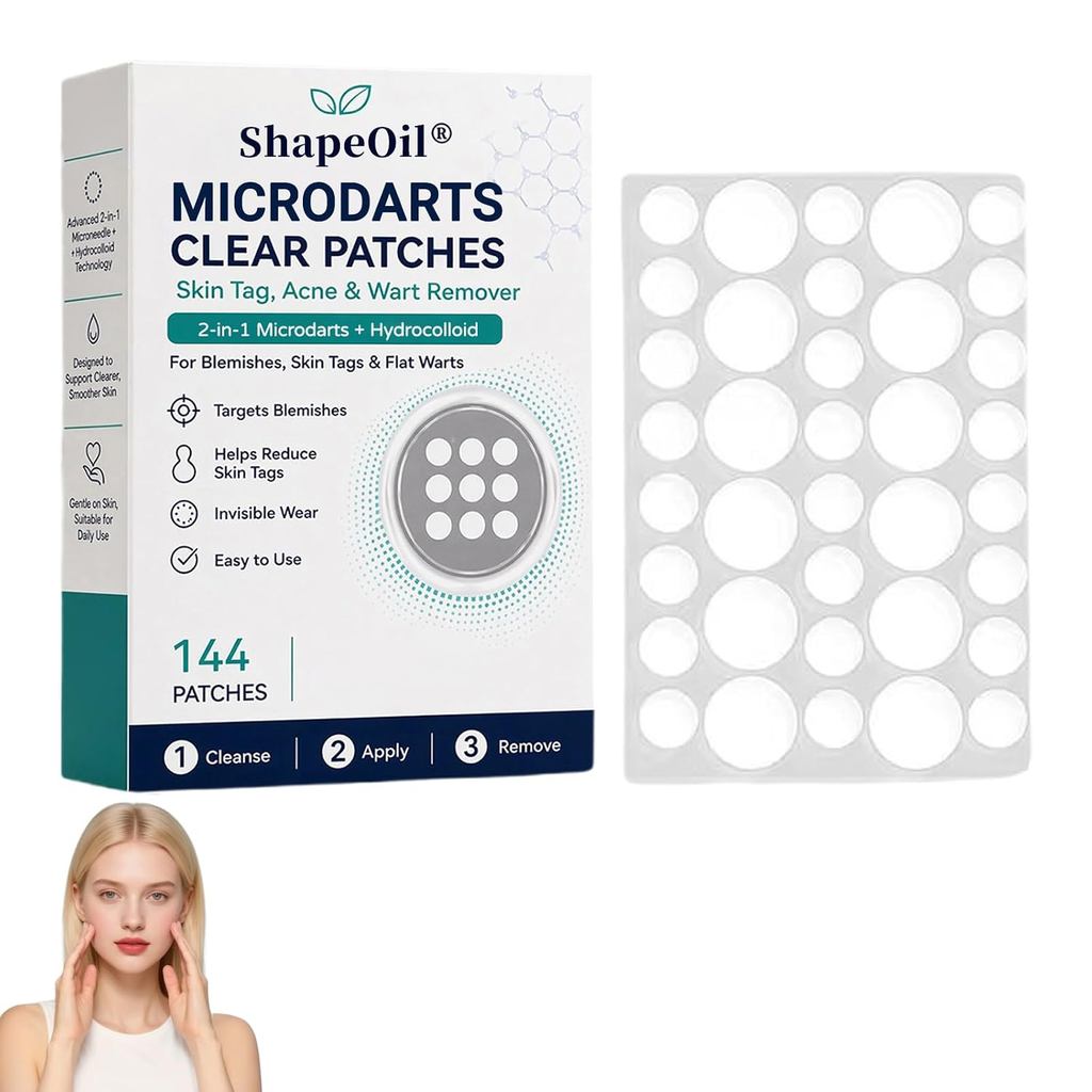 ShapeOil 2-in-1 Microdarts & Hydrocolloid Patch, ShapeOil Microdarts Patch, Natural Hydrocolloid Pat