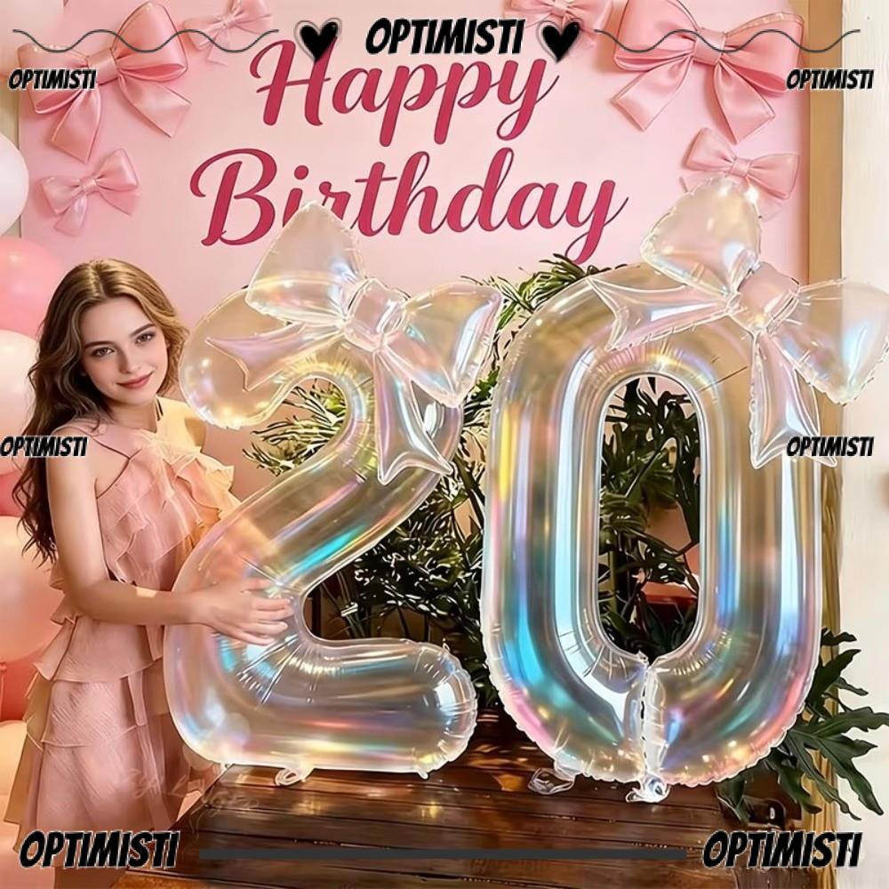 OPTIMISTI8E Number Digital 0-9 บอลลูน, ตกแต่งครบรอบขนาดใหญ่ 40 นิ้วลูกโป่งฟอยล์, แฟชั่นที่มีสีสันโปร