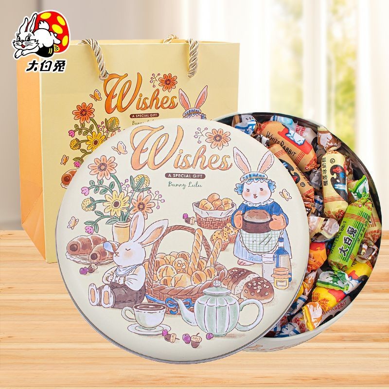 ขนม大白兔奶糖 114g กล่องของขวัญ รสผสม ขนมเด็ก ปีใหม่ ขนมหวาน ของว่าง大白兔奶糖 U7J2