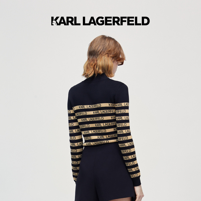 KARL LAGERFELD KARL LAGERFELD สีดําทองลายเสื้อกันหนาว Lafayette 226L2009