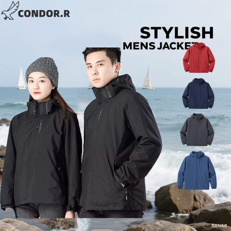 CONDOR.R เสื้อแขนยาว Men Jacket เสื้อแจ็คเก็ตผู้ชายกันลม สำหรับเดินป่า น้ำหนักเบา ระบายอากาศดีเยี่ยมCOD
