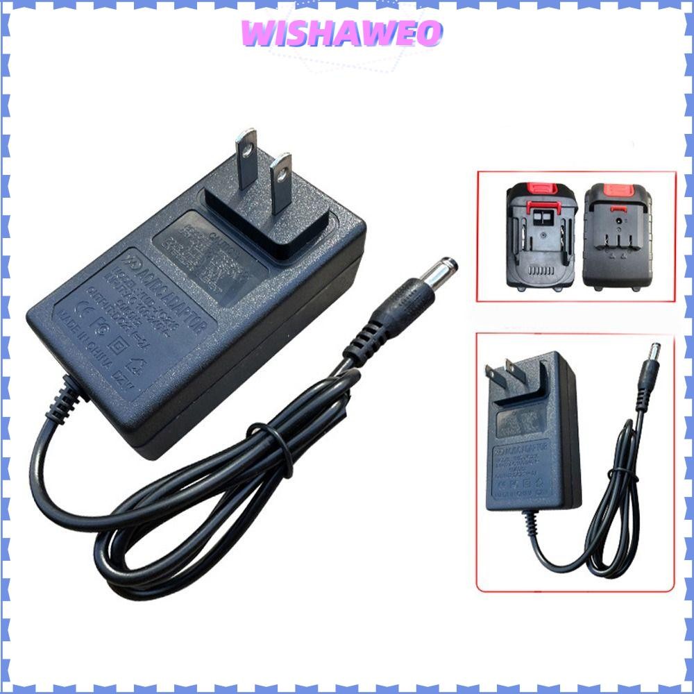 WISHAWEO เครื่องชาร์จแบตเตอรี่ลิเธียม, อะแดปเตอร์เครื่องมือไฟฟ้า 21V 1A, ชาร์จเร็ว US/EU/UK/AU ปลั๊ก Universal แบตเตอรี่ Transformer อุปกรณ์เครื่องมือไฟฟ้า