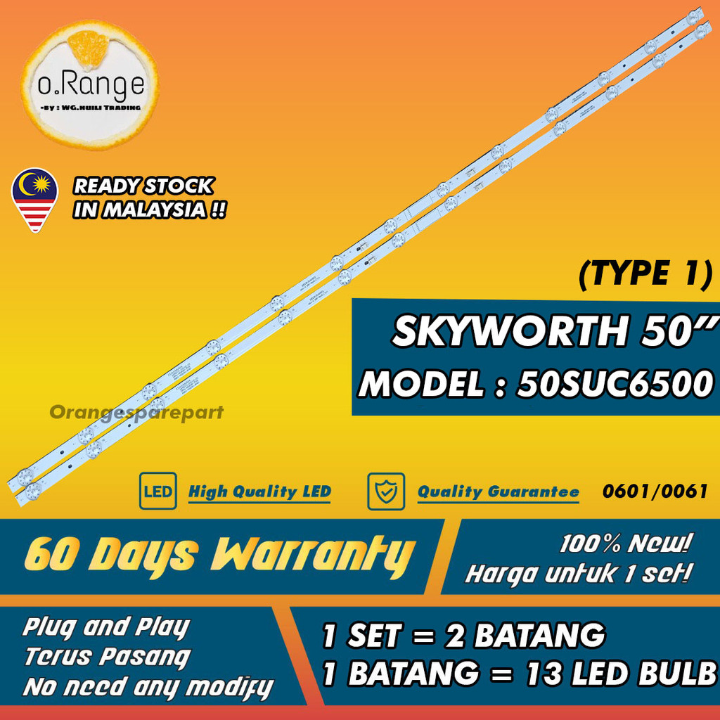 50" SKYWORTH 50SUC6500 LAMP 50 INCH LED TV BACKLIGHT Mlz3 "