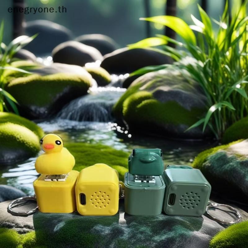 EOTH ตลก Croaking กบเป็ดพวงกุญแจคีย์บอร์ดแบบชาร์จไฟได้ Clicker พวงกุญแจเสียงพร้อมไฟ LED สําหรับบรรเทาความเครียด