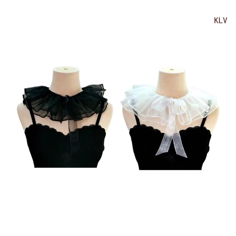 เสื้อเบลาส์คอปกปลอม Organza Elegant Ruffle by bige -Zh155