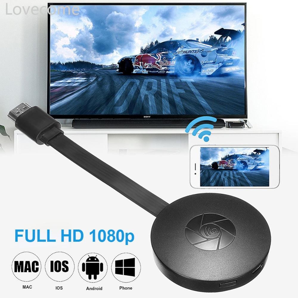 Lovecome Wireless HDMI Mirroring หลายอุปกรณ์โทรศัพท์มือถือเชื่อมต่อกับ TV HD 1080P Projection คอมพิว