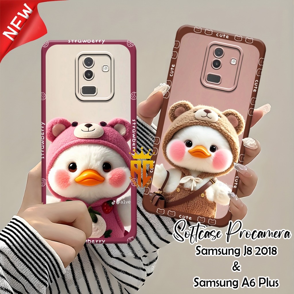 Softcase SAMSUNG J8 2018 / SAMSUNG A6 PLUS - Fashion Case Cute Duck Motif - Beautiful Case - Aesthet