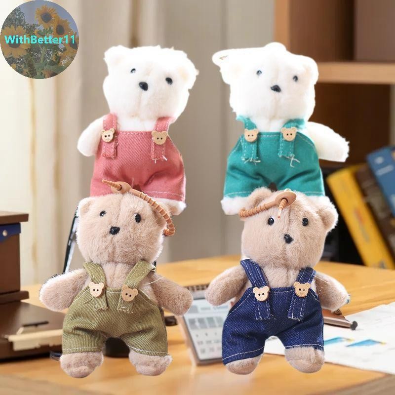 Better Cute Overalls Bear Bear Plush Pendant Couple Accessories Cartoon Bear Bag Charm Decor Gift TH