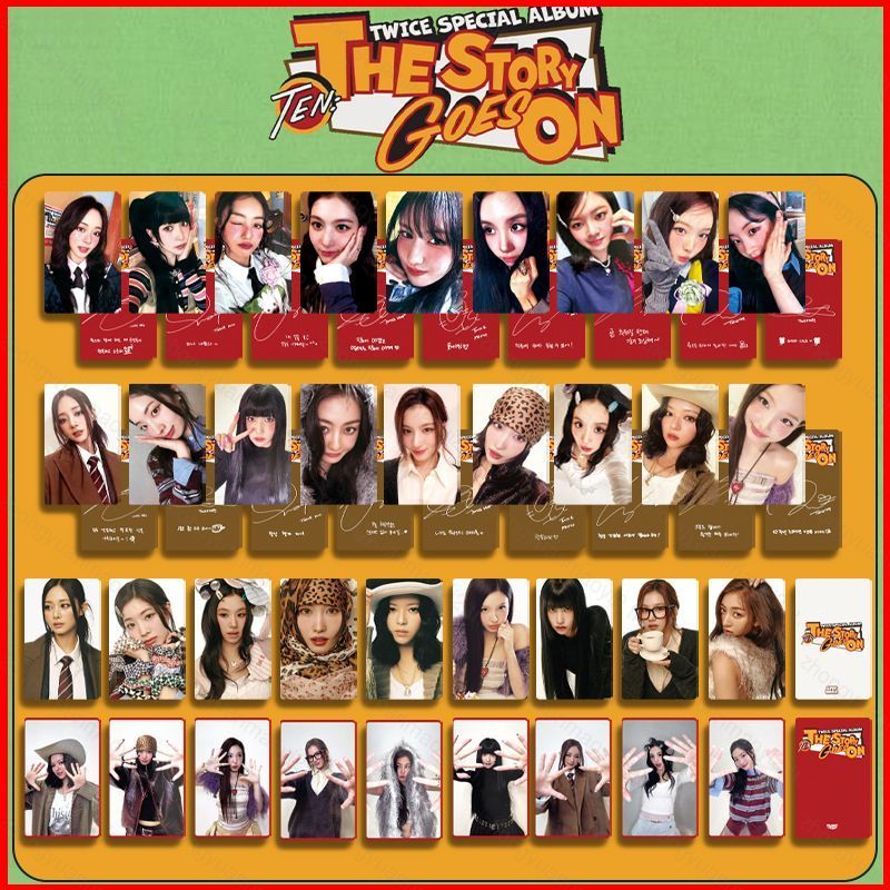 ZY2 9 ชิ้น/เซ็ต TWICE การ์ด LOMO 10th Anniversary อัลบั้มใหม่ TEN: The Story Goes On Stars โปสการ์ดค