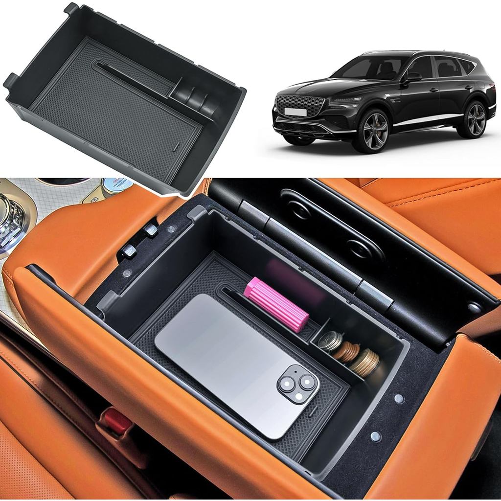 2025 2026 GV80 คอนโซลกลางสําหรับ Genesis GV80 (2.5T AWD/3.5T AWD), พลาสติก ABS ทนทานและยางกันลื่น Ma