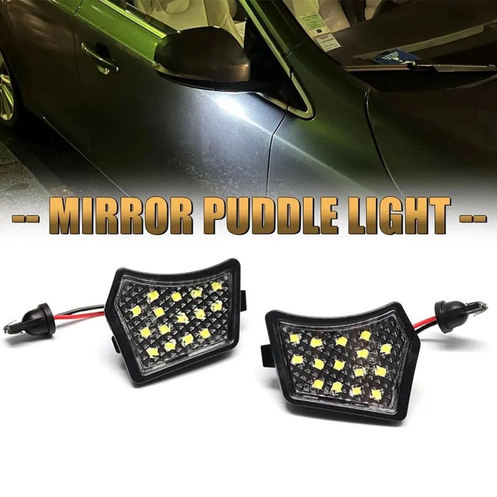 2PCS LED ด้านหน้าด้านหลังภายใต้กระจก Puddle ไฟ 12V สําหรับ Volvo C30 C70 S40 S60 S80 V50 V70 XC90 สํ