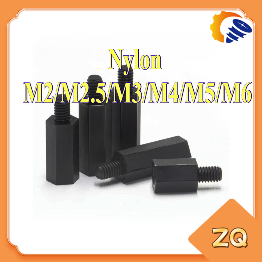 คอลัมน์ไนลอนหกเหลี่ยมหัวเดียว, คอลัมน์แยก, คอลัมน์รองรับ, คอลัมน์สเปเซอร์, สกรูแกนพลาสติก M2/M2.5/M3