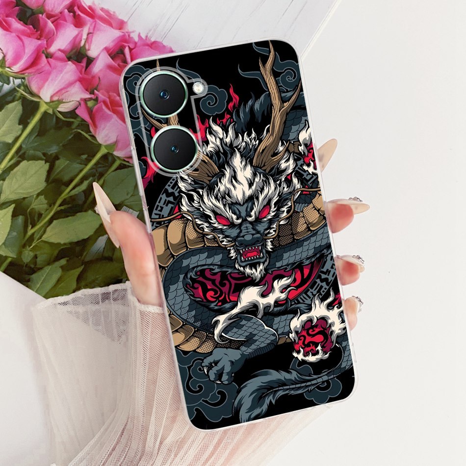 สําหรับ Vivo Y03 Y03T Y18 Y18e Y18i Y18T Y28S 5G ใหม่ Cool Tiger Dragon รูปแบบเคสโทรศัพท์ซิลิโคนนุ่ม TPU กรณี - รูปที่ 5