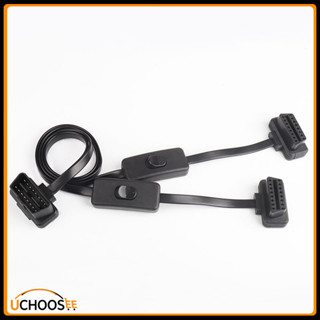 ยาว60เซนติเมตร OBD2 16เข็มหมุด พร้อมสวิตช์ขยายสายเคเบิลแบนลว…