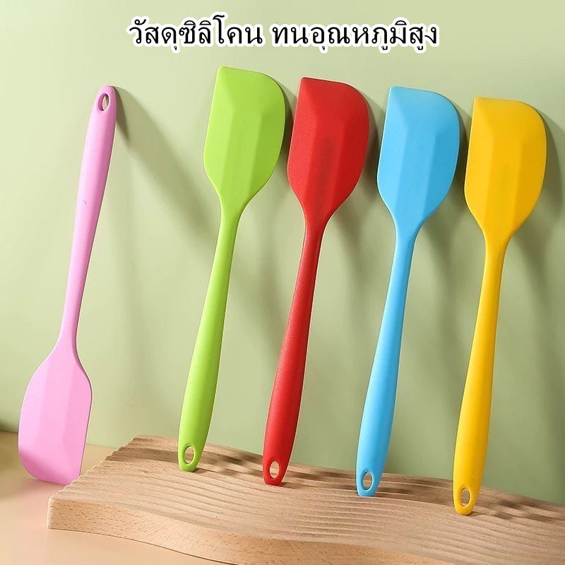 ไม้พายซิลิโคนสำหรับอบขนมเกรดอาหาร ไม้พายครีมแบบนุ่มพร้อมที่ขูดในตัว