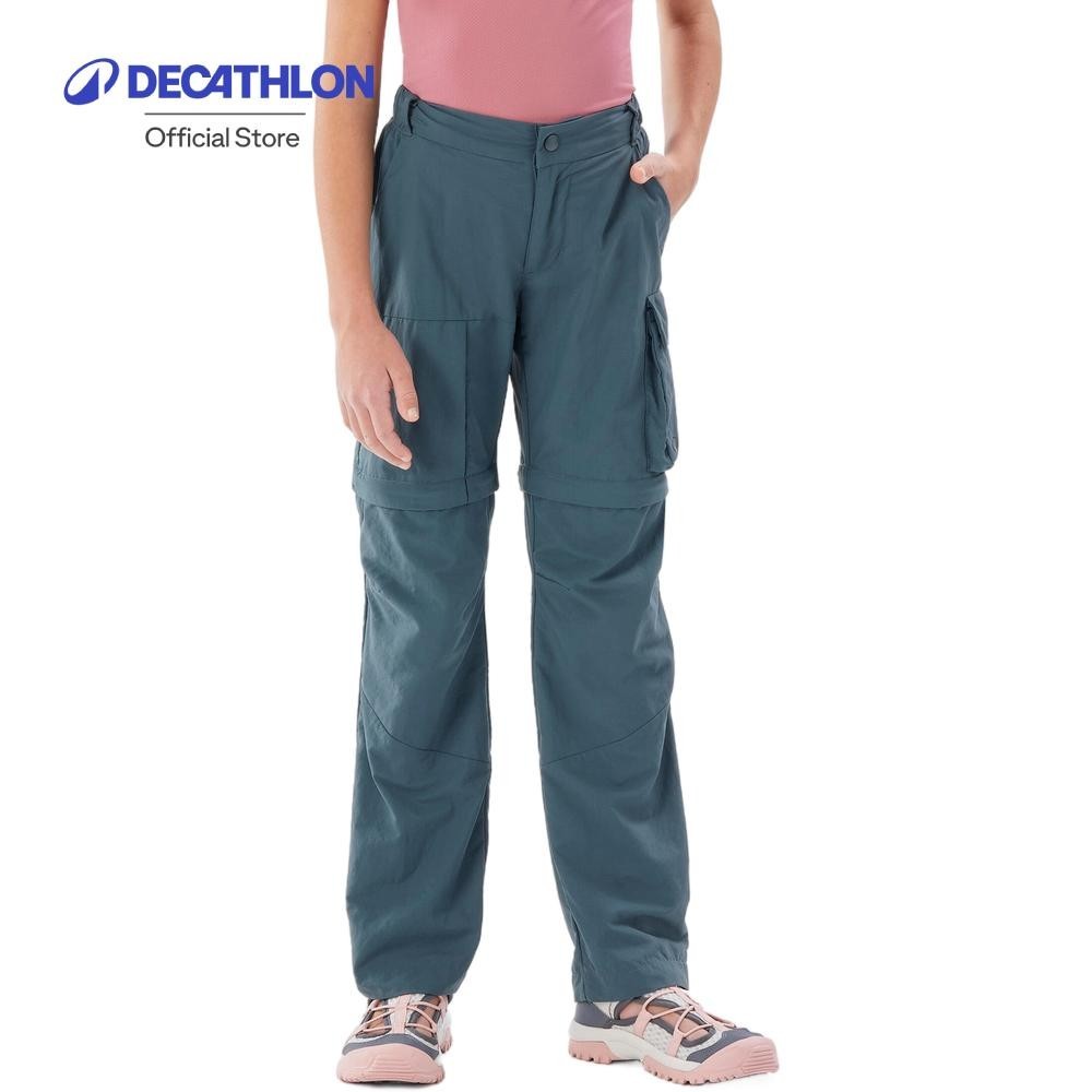 Decathlon Kids’ convertible hiking trousers, MH500 blue กางเกงเดินป่าขายาวแบบถอดขาได้สำหรับเด็ก รุ่น