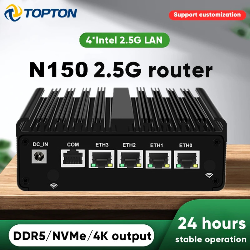 Topton ใหม่ Intel N150 N100 Firewall คอมพิวเตอร์ J6412 N6211 Soft Router 4x2.5G i226 LAN อุตสาหกรรม 
