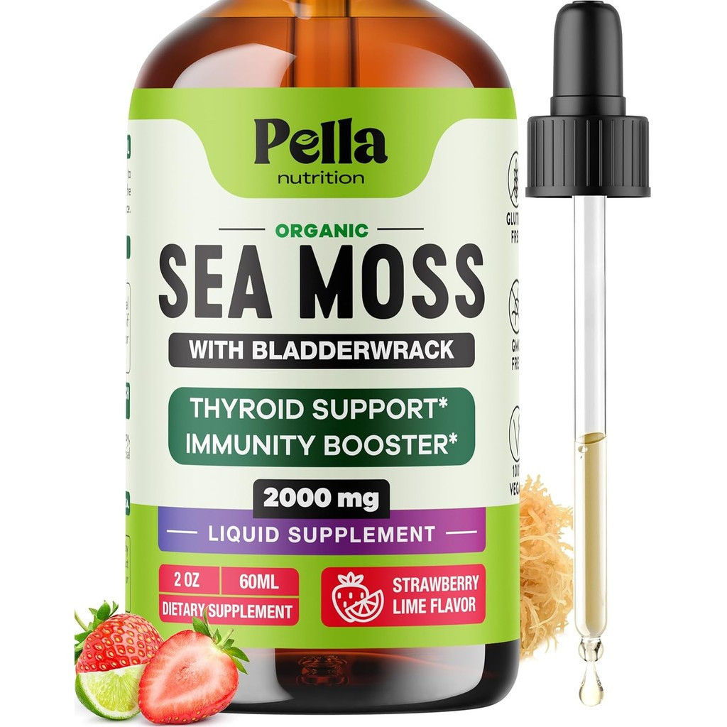 Pella Nutrition Organic Sea Moss Drops - 4X Stronger Than Irish Sea Moss Gel, แคปซูลและ Gummies - อา