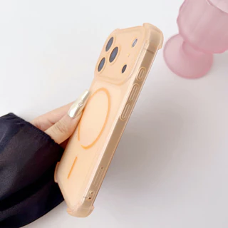 Soft TPU Matte สี่มุม Shock Proof เคสโทรศัพท์แม่เหล็กสําหรับ iPhone 17 16 15 14 Pro Promax 17 Air 16 15 Plus Non Yellowing