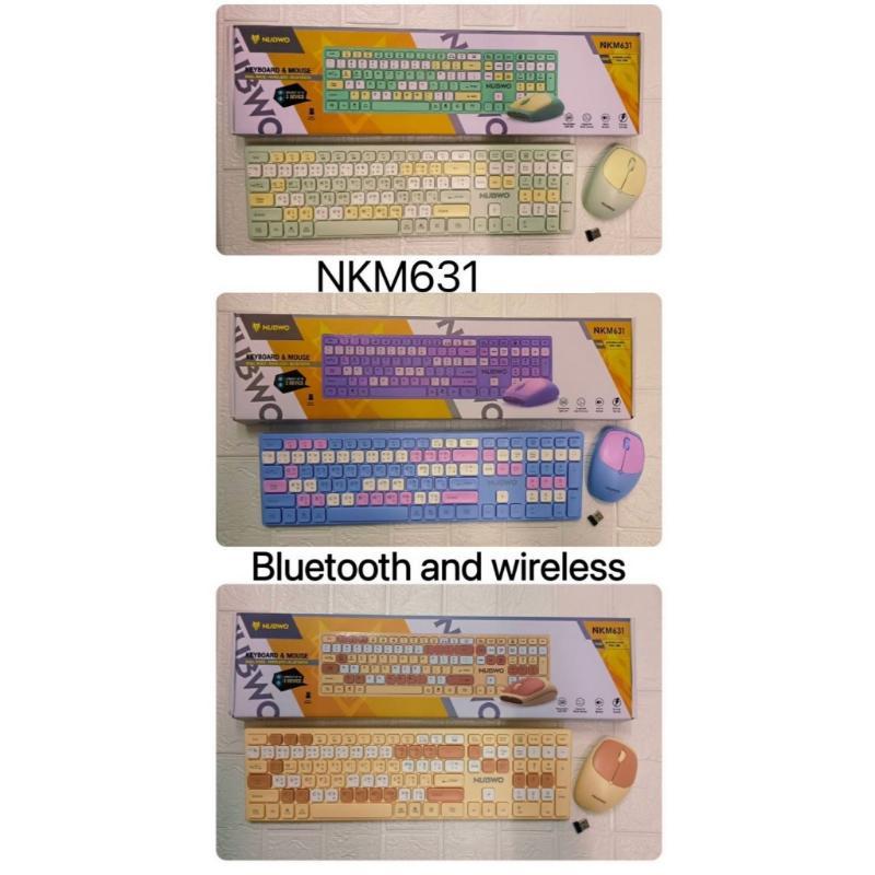 แป้นพิมพ์ไร้สาย Nubwo NKM-631/NKM643   Keyboard+Mouse 2 โหมด   เชื่อมต่อแบบไวร์เลส+บลูทูธ ปุ่มนุ่ม ไ