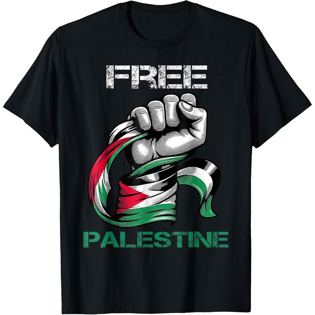 เสื้อยืด Palestian Baju ผ้าฝ้าย 100% ฉันรักฟรีธง Palestine บันทึก Gaza Strip พิมพ์แขนสั้น Street