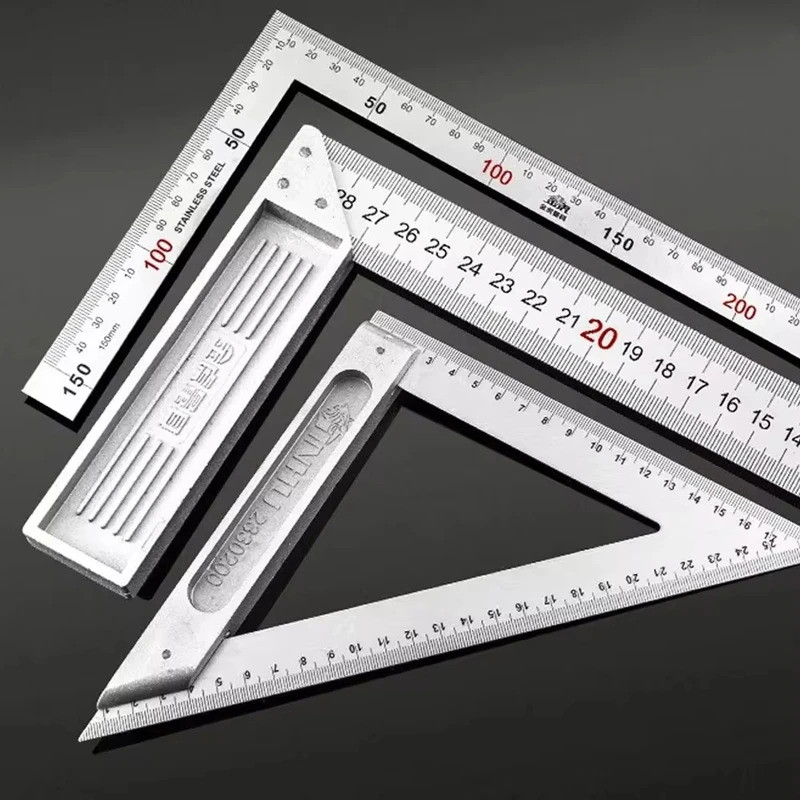 Aluminum Alloy Square Ruler Right Angle 90 Turning Ruler Woodworking Ruler Steel Turning Ruler Measu