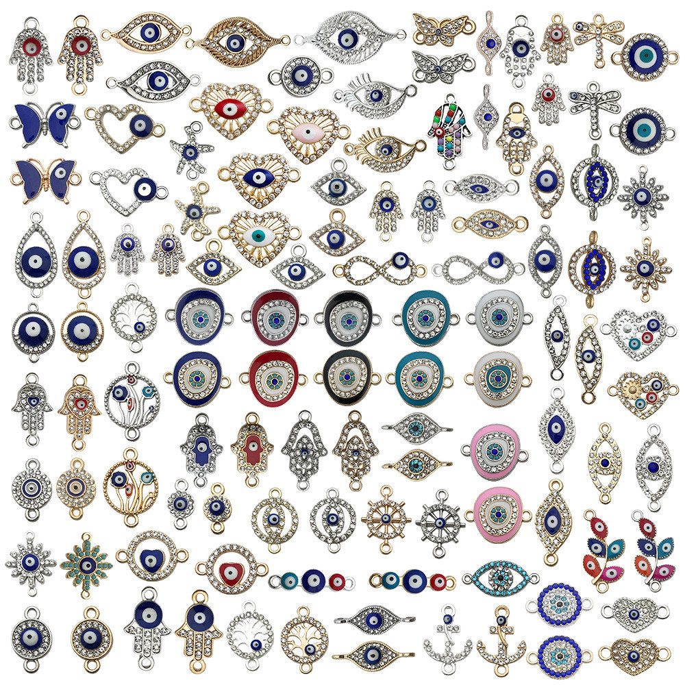 สร้อยข้อมือต่างหูงานฝีมือครีเอทีฟ เพชรจี้ Hollow Devil's Eye Alloy สำหรับเครื่องประดับ