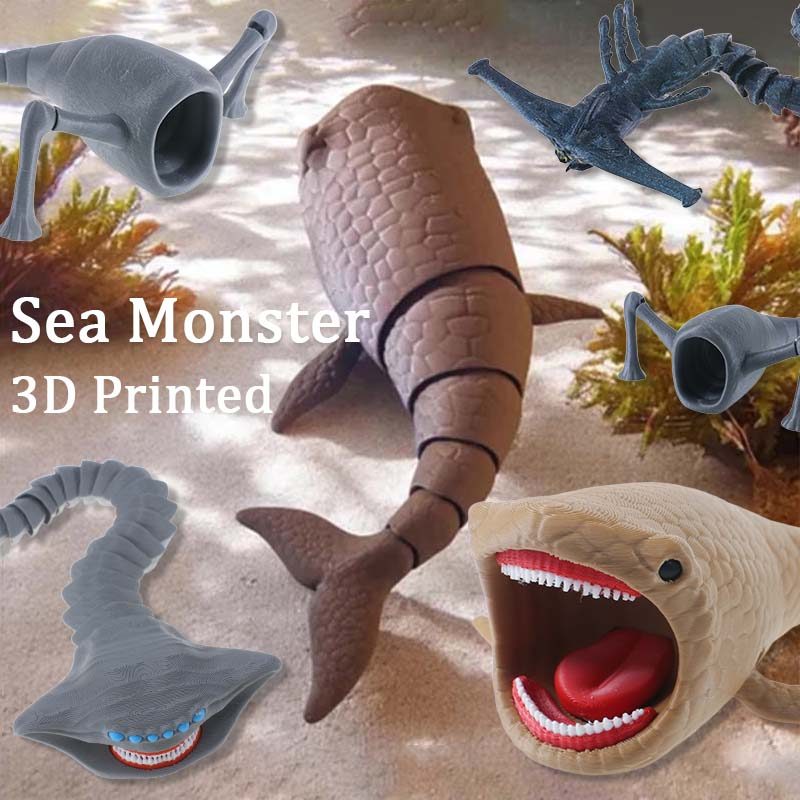 Sea Monster The Bloop Action Figure ของเล่น 3D พิมพ์ Ghost Leviathan Sea Eater รุ่นคอลเลกชันของขวัญ