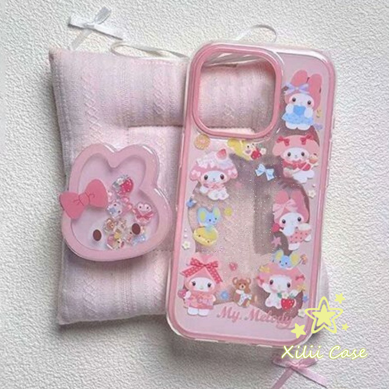 เคสไอโฟน11เคส สำหรับIPhone 16 17 AIR 13 11 15 12 14 Pro Max X XS XR 7 8 14 Plus เคสซิลิโคนใสลายโบว์หมีน่ารักพร้อมเมโลดี้