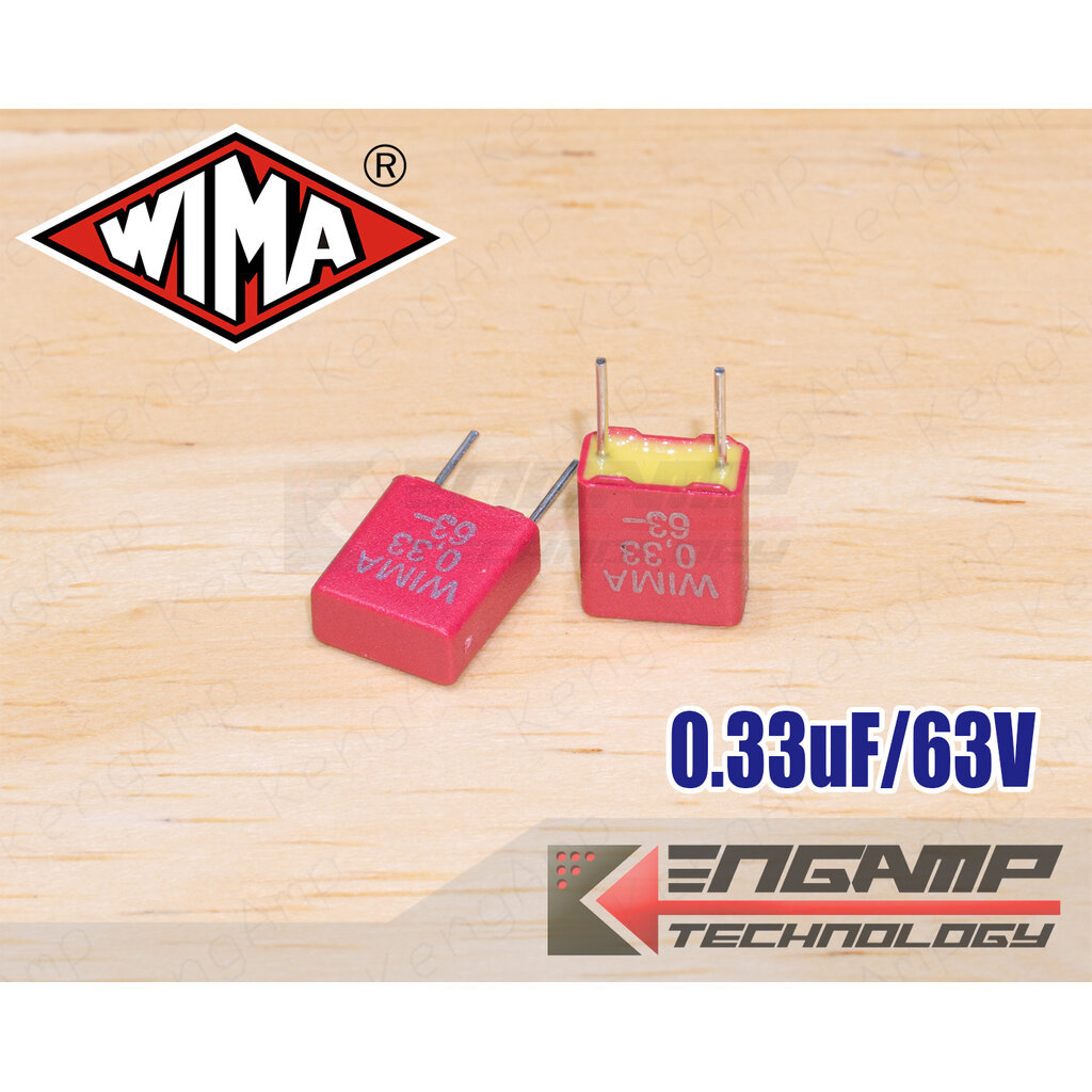 (10ตัว) [F-CAP] 0.33uF/63V WIMA MKS2 5% 3.5x7.2 H8.5mm P=5mm