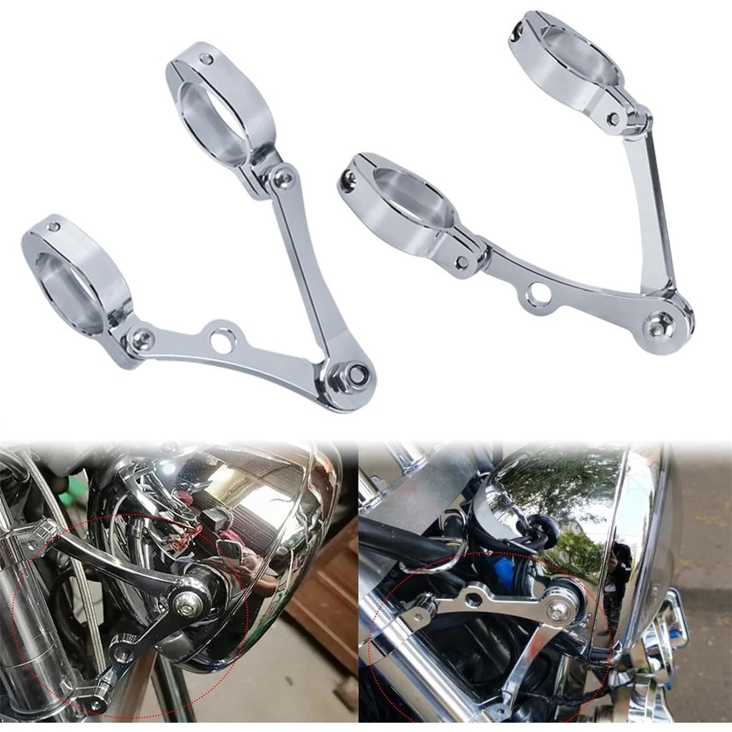 ไฟหน้ารถจักรยานยนต์ CNC 39 มม.-41 มม.หัวส้อมโคมไฟสําหรับ Cafe Racer Sportster Touring Softail Dyna C