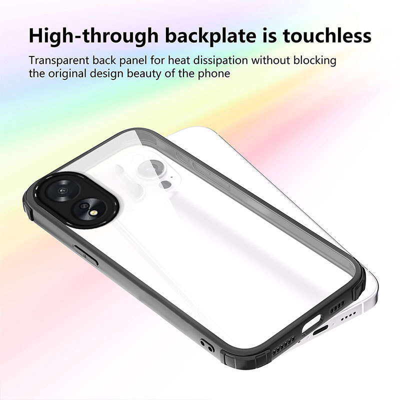 เคสป้องกันอะคริลิคใสด้านเข้ากันได้กับOppo A5 A3 A3X A98 A79 A58 A78 A5S A6 PRO A57 A7 A12 A38 A18 กรอบซิลิโคนอ่อนนุ่มพร้อมฝาหลังพีซีแข็งโปร่งใส - รูปที่ 2