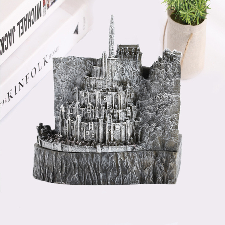 ข้อเสนอพิเศษขายส่ง Ring King Magic Ring Hobbit Peripheral White City Model Ashtray รูปปั้นตกแต่งเรซิ่นหัตถกรรม