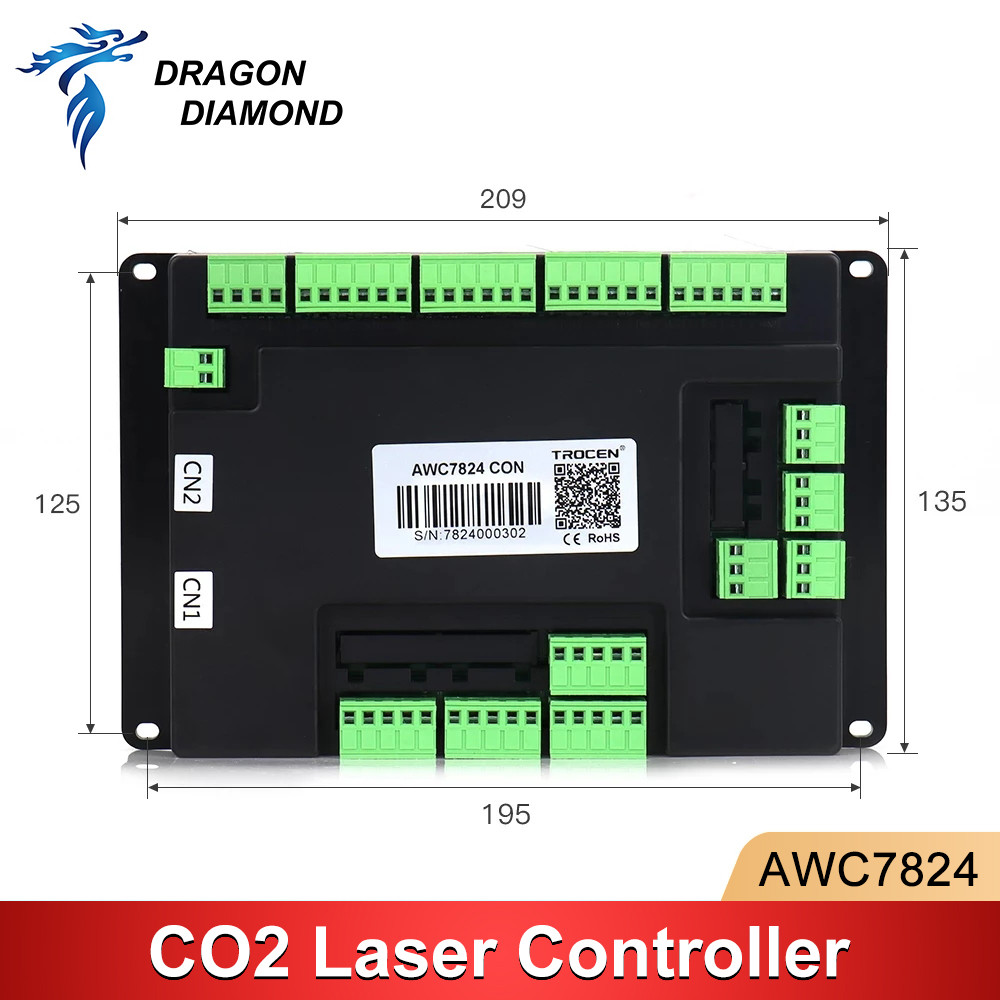 ชุดมาตรฐาน 4 แกน Trocen AWC7824 Co2 เลเซอร์ DSP Controller System สําหรับ Co2 เลเซอร์แกะสลักและเครื่