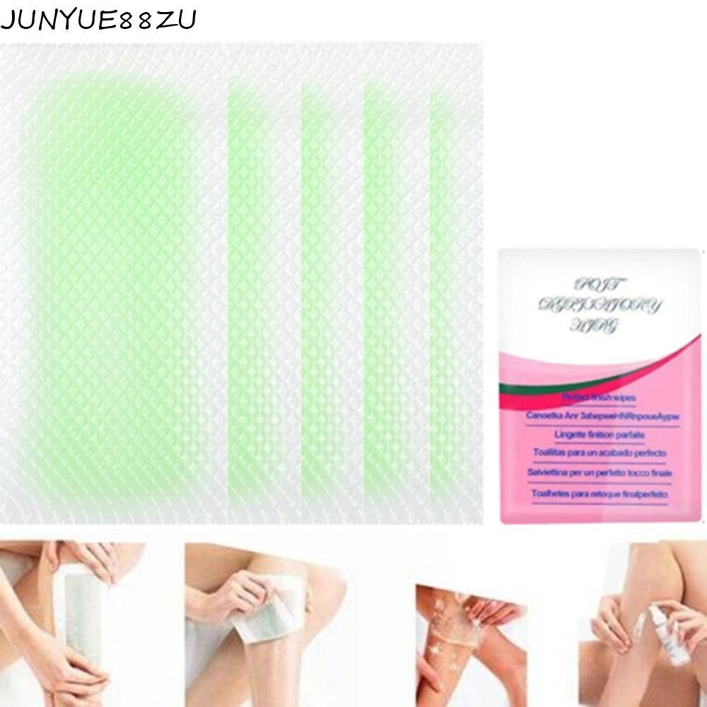 JUNYUE88ZU 10 แผ่นแถบขี้ผึ้งกําจัดขน,เครื่องมือความงามมืออาชีพสองด้านกระดาษขี้ผึ้งเย็น,เรียบ Depilat