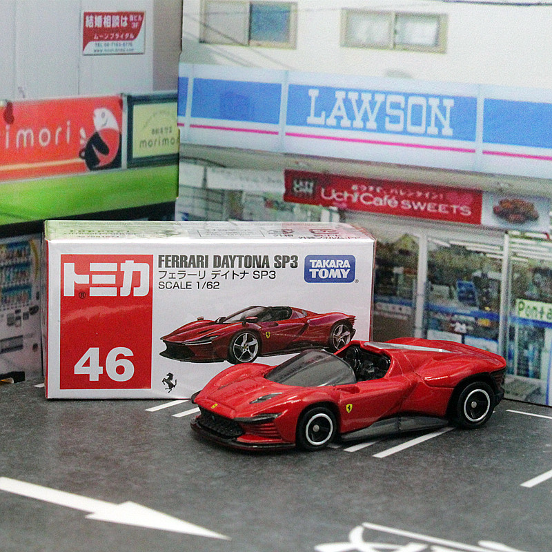 เวอร์ชั่นญี่ปุ่น TOMY Domeka Simulation Alloy Car Red White Box No. 46 Ferrari Imitation Toner SP3 โ