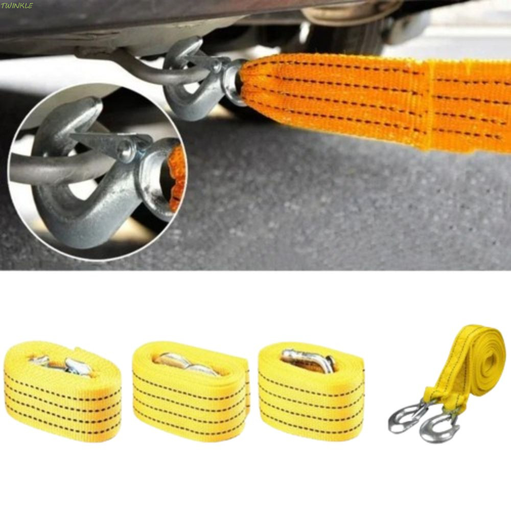 TWINKLE รถพ่วงสาย,ความแข็งแรงสูง 3 ตัน 5 ตันเชือกรถพ่วง,ชุดกู้ภัยฉุกเฉิน 3M 4M พร้อมตะขอทนทานฉุกเฉิน