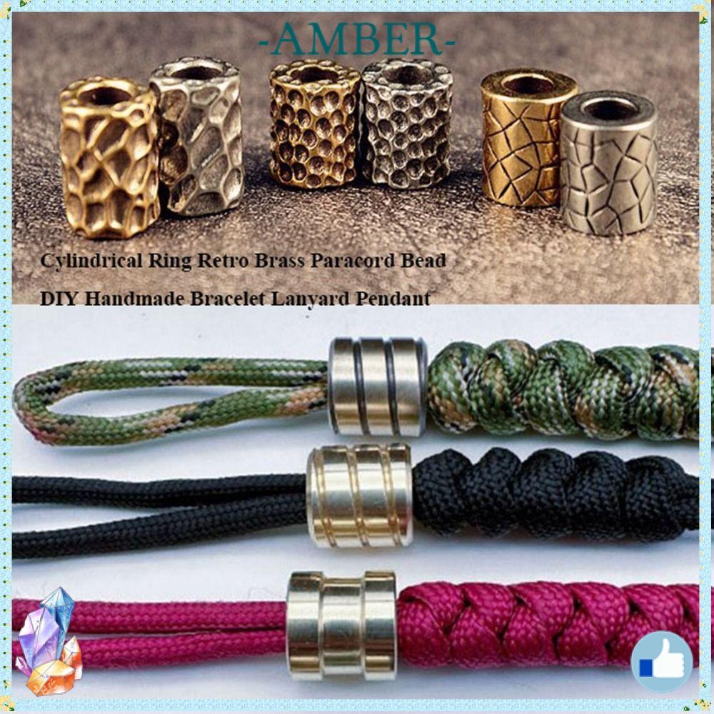 ลูกปัดประติมากรรมทองเหลือง, charms แหวนทรงกระบอกสไตล์เรโทร, handmade paracord beads คุณภาพสูง สำหรับ