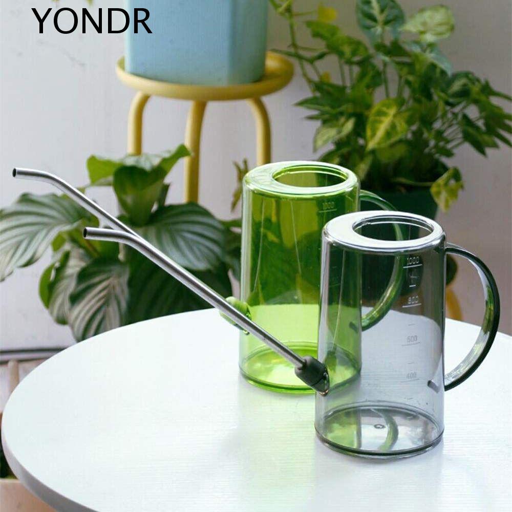 YONDR บัวรดน้ําขนาดเล็ก, พวยจิต Shatterproof ยาว Spout รดน้ําหม้อ, พลาสติกโมเดิร์นพร้อมที่จับ Measurable Scale Plant Sprinkler Home