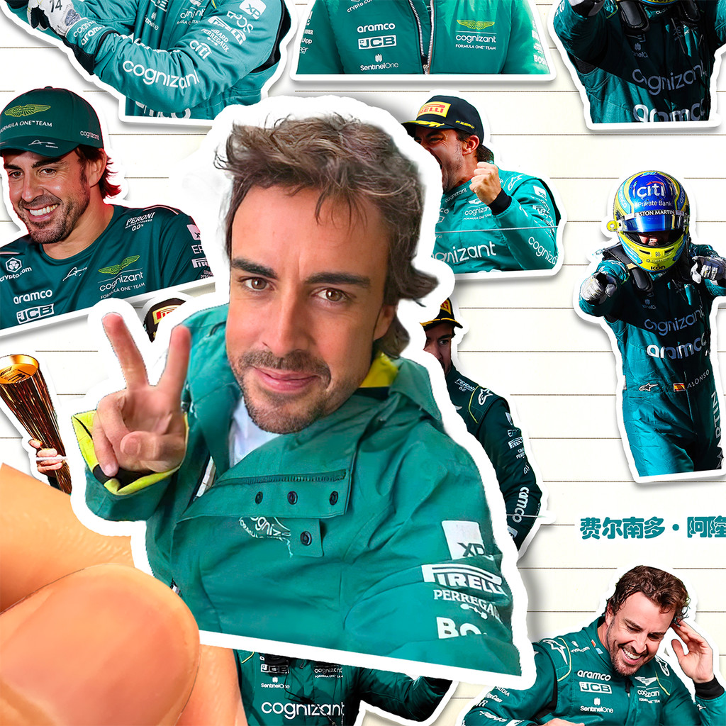 ใหม่ Fernando Alonso สติกเกอร์ HD กันน้ํา F1 Rider Fernando Alonso Martin Fleet