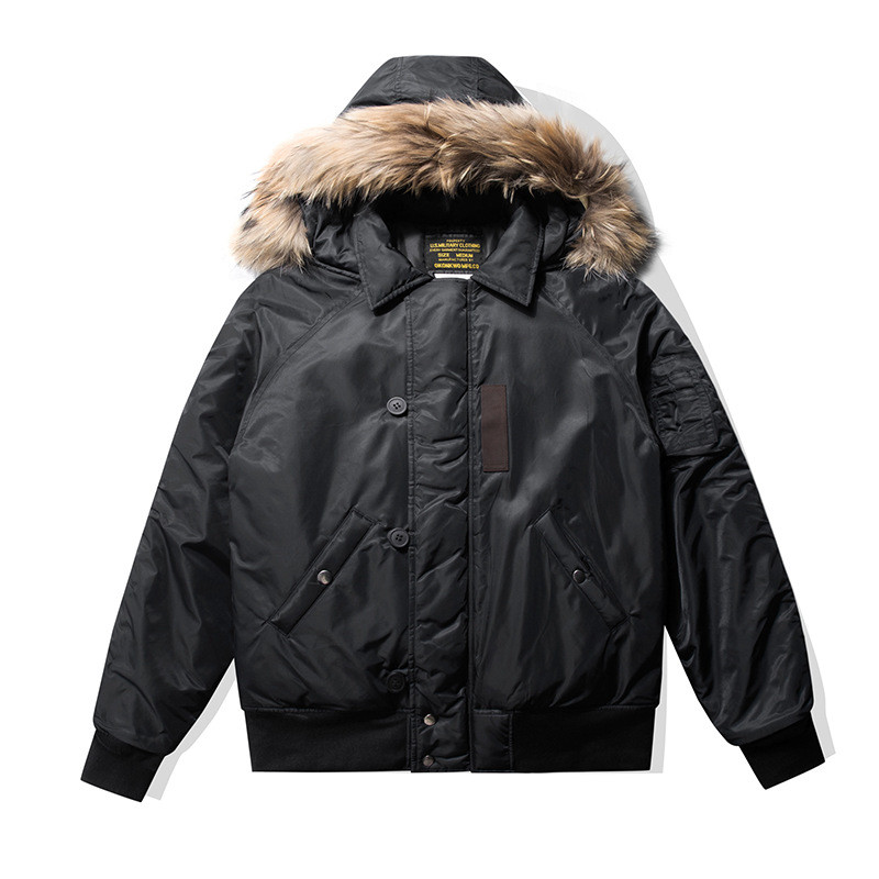 ฤดูหนาว WARM Cold-Proof เสื้อผ้า N-2B กันน้ํา Bomber Jacket ที่ถอดออกได้ผ้าฝ้ายหนา-Padded Jacket Ove