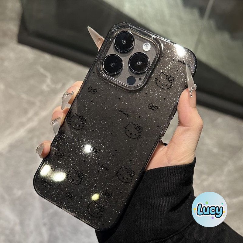 Lucy เคสใสกากเพชรลายน่ารักๆ สำหรับเคส iPhone 17 11 Pro Max 13 11 12 14 15 Pro Max 7 8 14 16 Plus X XS XR Max SE 2020