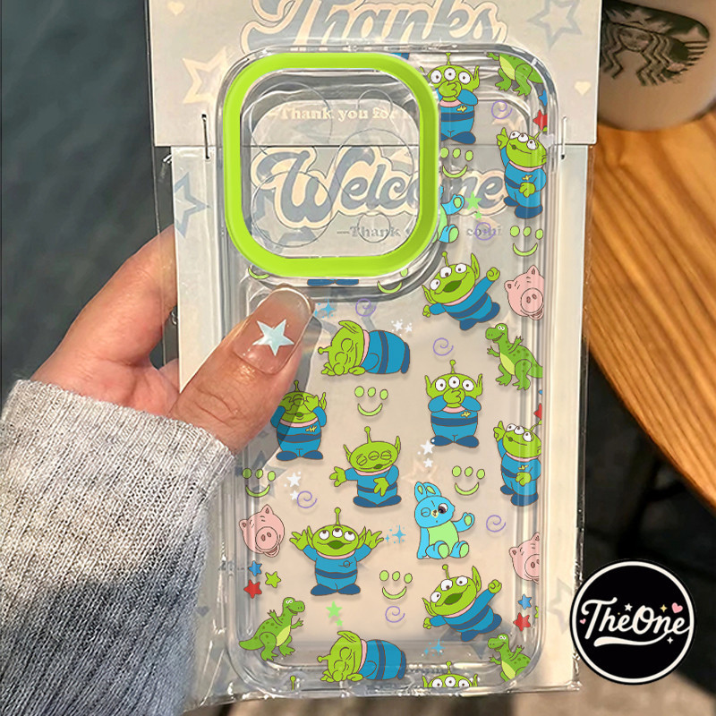 เข้ากันได้สำหรับ เคสไอโฟน11 เคส iphone 16 Pro Max 7 8 Plus XR X XS MAX 12 13 14 15 เคสใส การ์ตูนไดโนเสาร์เอเลี่ยน