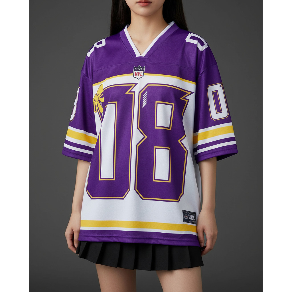 UNGU JERSEY 08 สีม่วงวินเทจ RUGBY ฟุตบอล OVERSIZE JUMBO XXL LD120 STREETWEAR แบรนด์ UNISEX