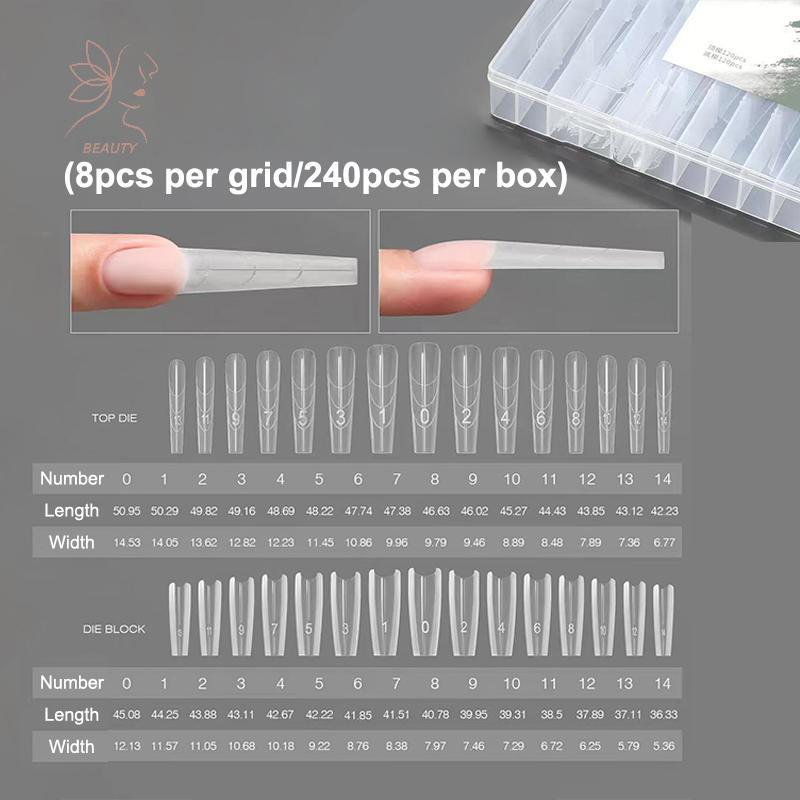 [maybeauty] 240 ชิ้น/กล่องแซนวิช Dual Nail Forms Extensions Dual Forms Coffin Almond Nail Forms Rapid Extension Top Mold Bottom Mold {TH}