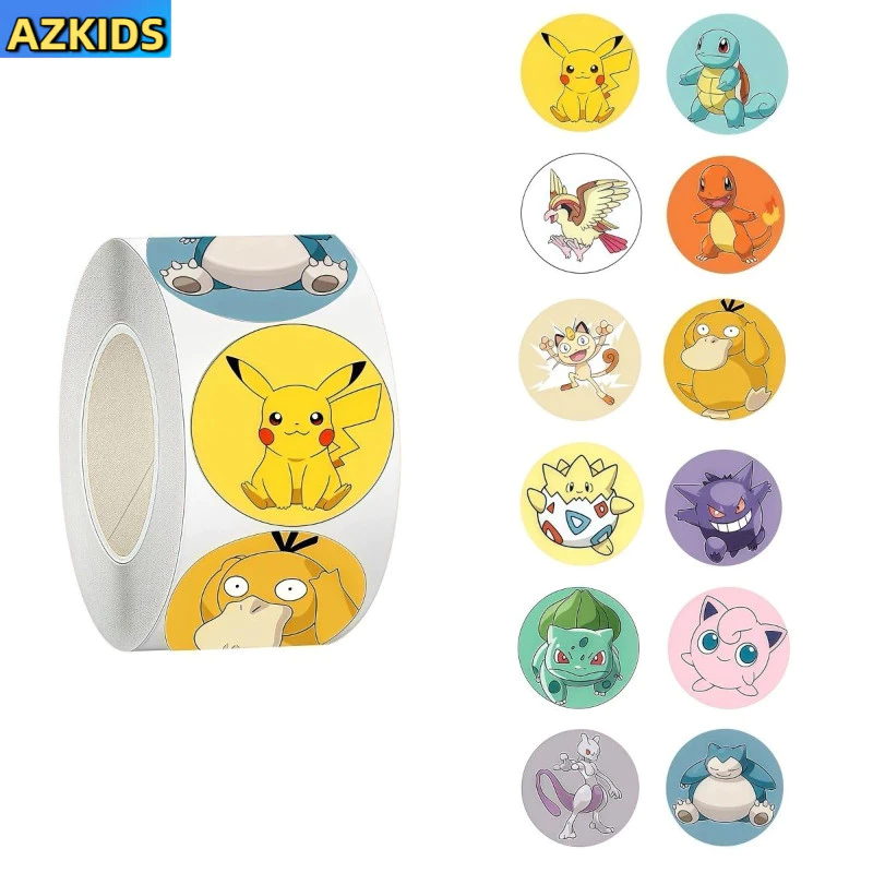 Pokemon 500สติ๊กเกอร์/ม้วนโปเกมอนการ์ตูนสติ๊กเกอร์ม้วนสติ๊กเกอร์น่ารักสร้างสรรค์ตกแต่งคู่มือกระเป๋าเดินทางตกแต่ง